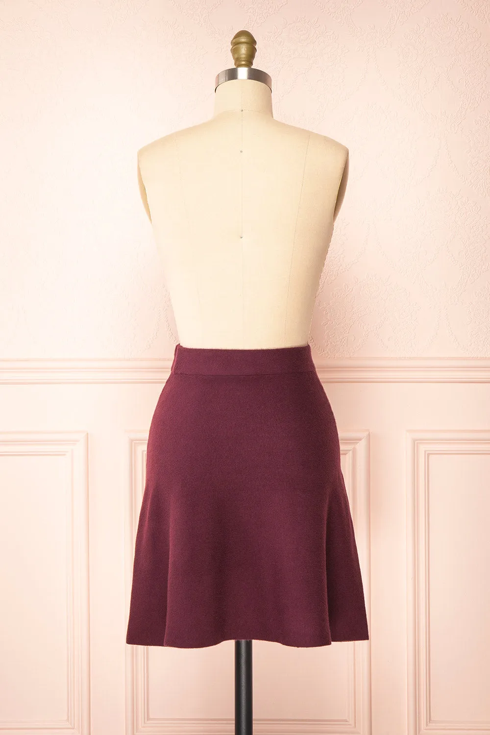 Sigrid Burgundy | Short Fit & Flare Skirt