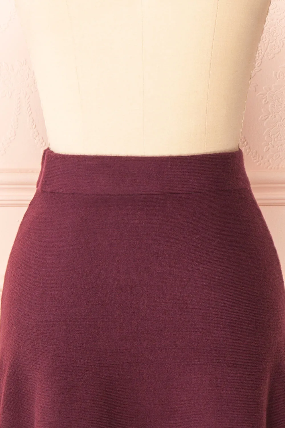 Sigrid Burgundy | Short Fit & Flare Skirt