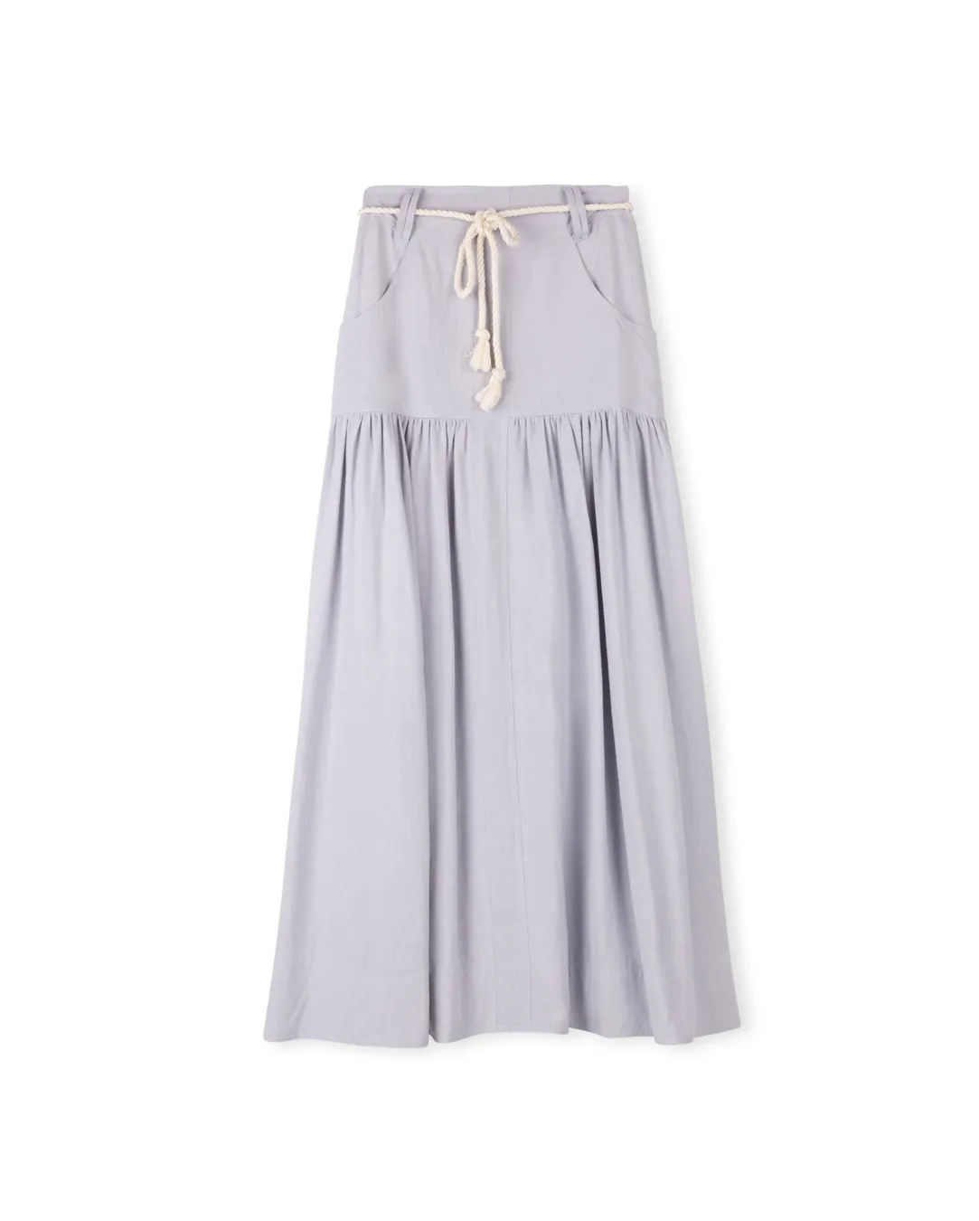 skirt midi rope belt - light grey