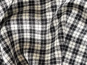 Small-Scale Black & Ivory Wool Crepe (Made in USA)