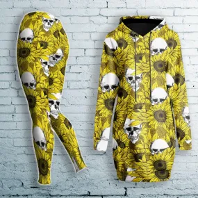 Sunflower Skull Combo Long Hoodie and Leggings