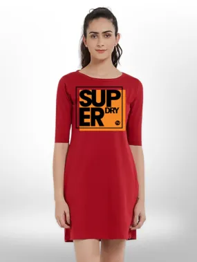 SUPER PRINT THREE QUARTER SLEEVE T-SHIRT SIDE POCKET FOR WOMEN'S