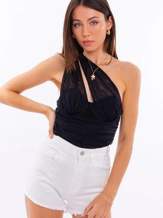 Take Me Out Double Strap, Single Shoulder Bodysuit