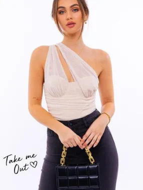 Take Me Out Double Strap, Single Shoulder Bodysuit