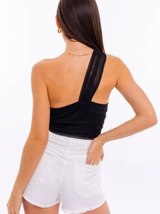Take Me Out Double Strap, Single Shoulder Bodysuit