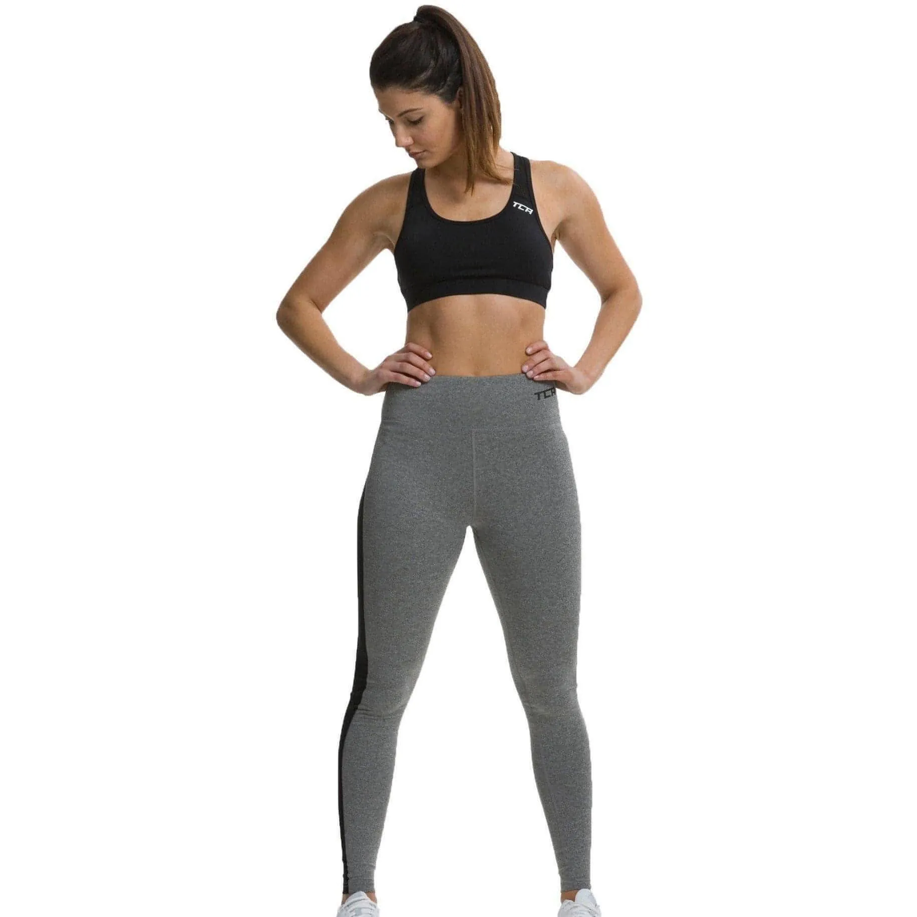 TCA Balance Womens Long Running Tights - Grey