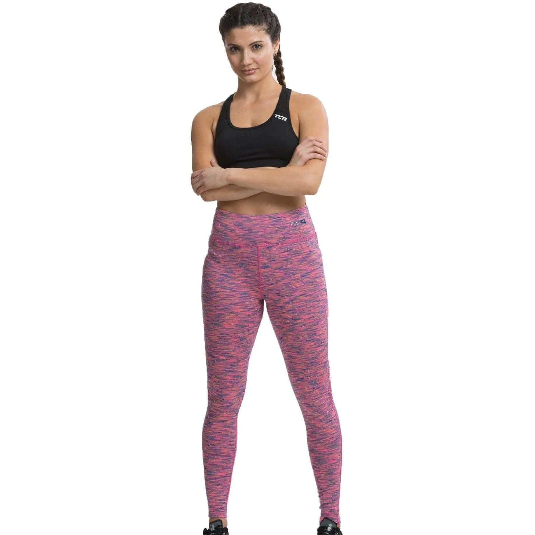 TCA SpaceKnit Premium Womens Long Running Tights - Pink