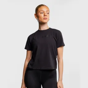 THE BRAVE - SIGNATURE CROPPED T-SHIRT - BLACK