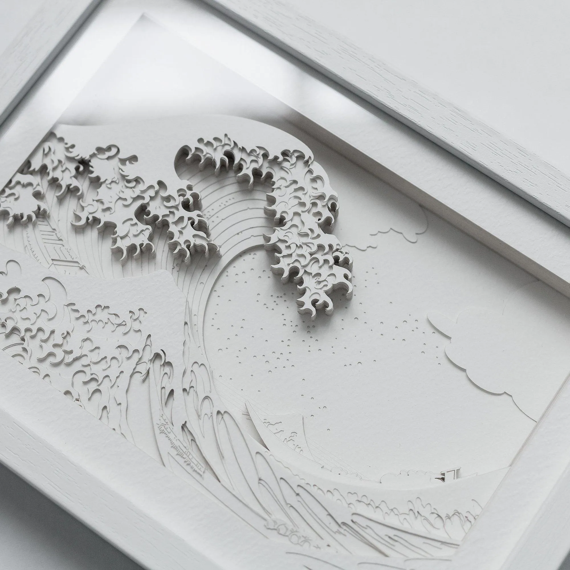 The Great Wave off Kanagawa, Paper Art  IDEAL GIFTS A5 Frame