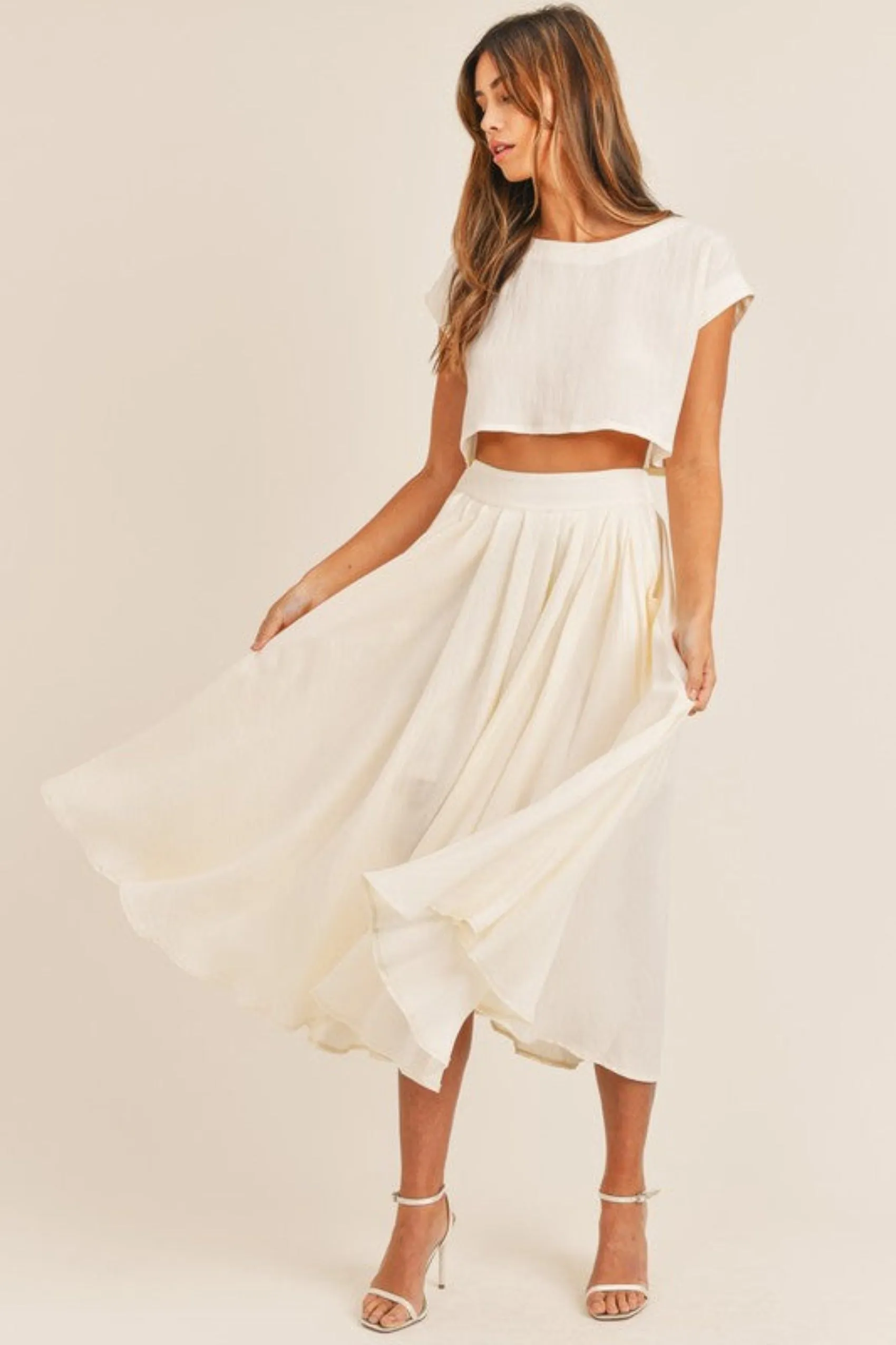 This Is Bliss Cream Midi Skirt