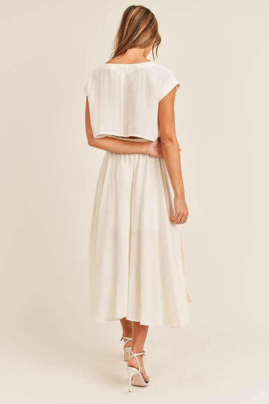 This Is Bliss Cream Midi Skirt
