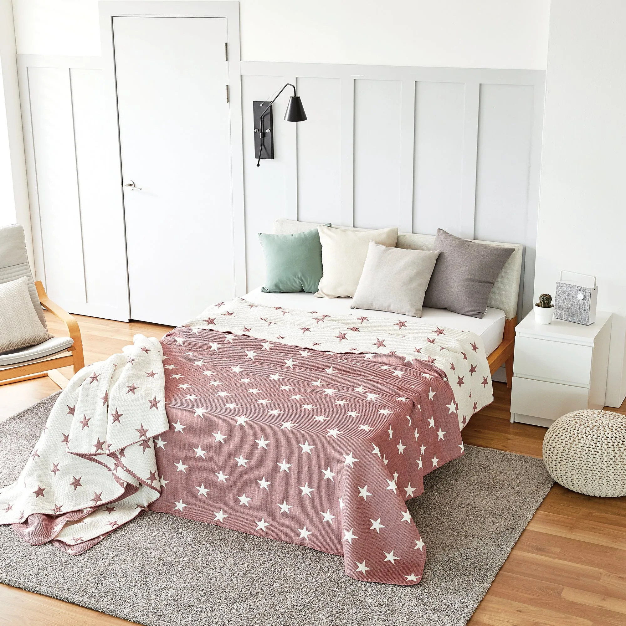 Triple Layer Modal Blanket in Pink & Star