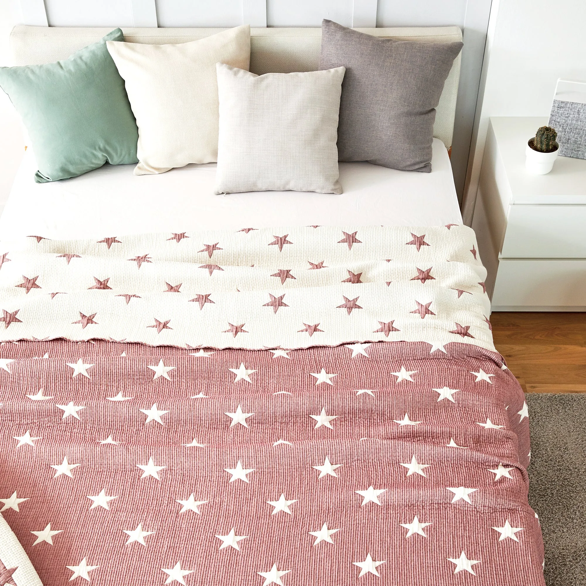 Triple Layer Modal Blanket in Pink & Star