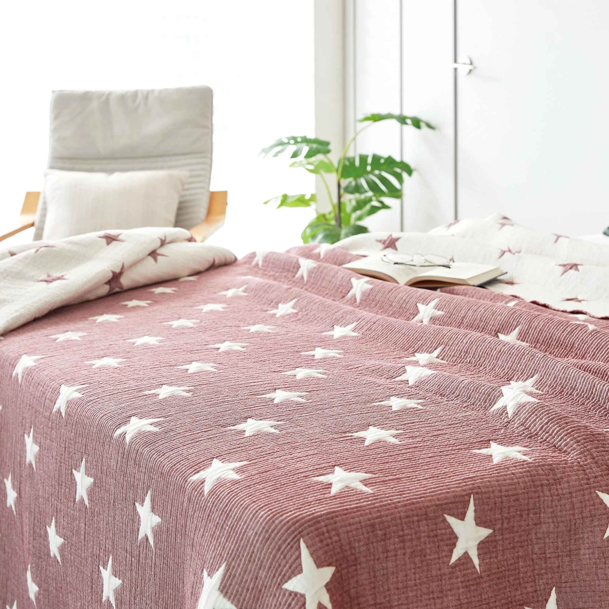 Triple Layer Modal Blanket in Pink & Star