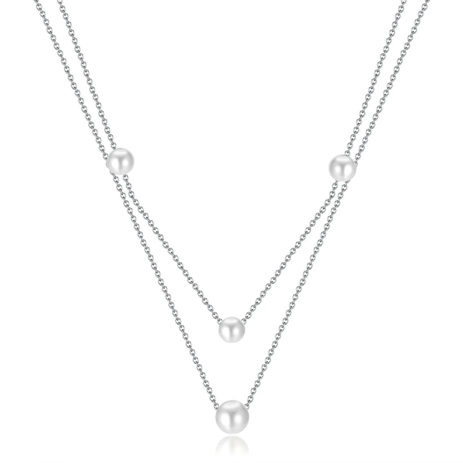 Two Layer Floating Pearl Necklace
