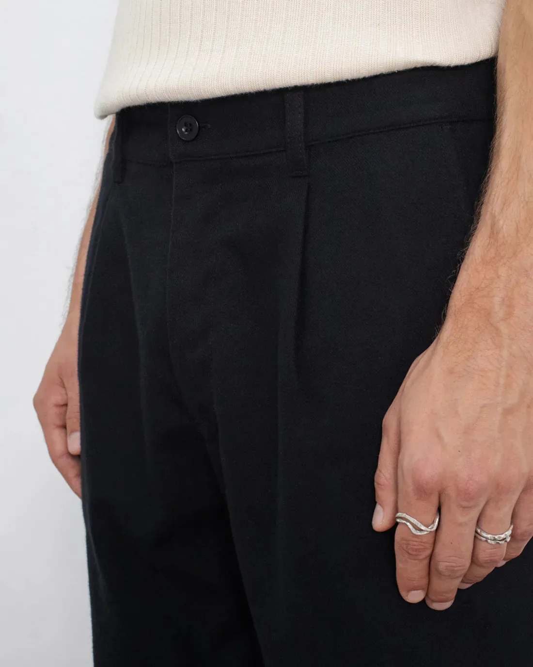 unisex flannel pants - relaxed - black