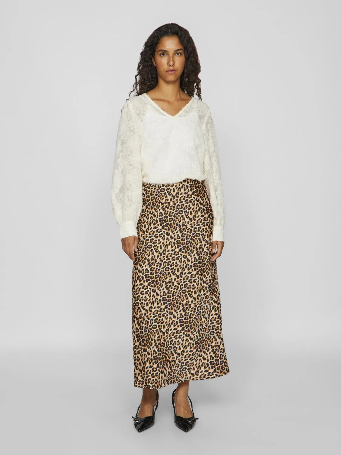 VIELLETTE Midi Skirt - Caramel Café