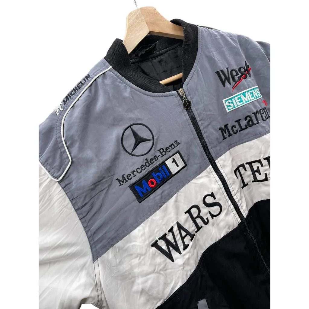 Vintage 1990's Mercedes Benz Warsteiner F1 Racing Bomber Jacket