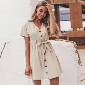 Vintage Button-Up Shirt Dress