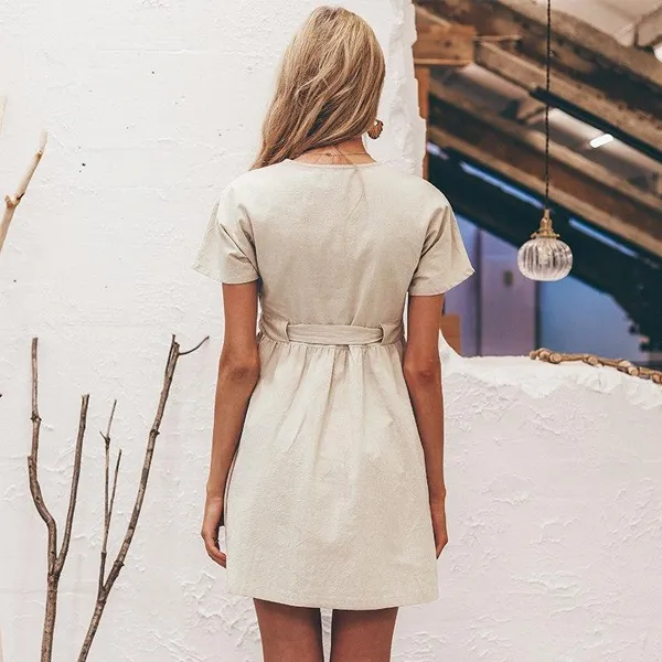 Vintage Button-Up Shirt Dress