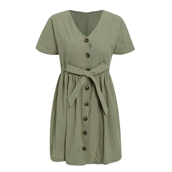 Vintage Button-Up Shirt Dress