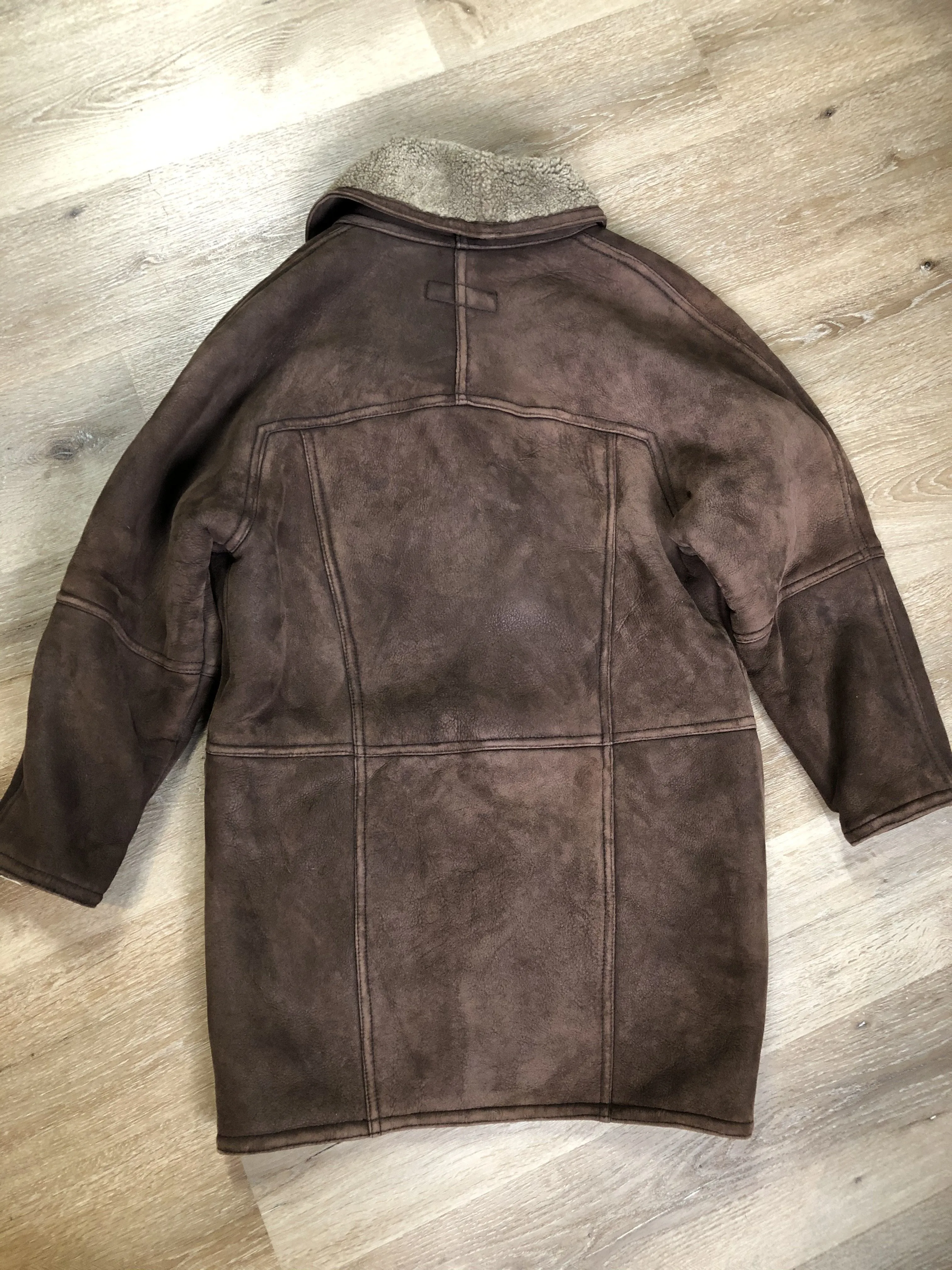 Vintage Positano Pelle Brown Shearling Coat