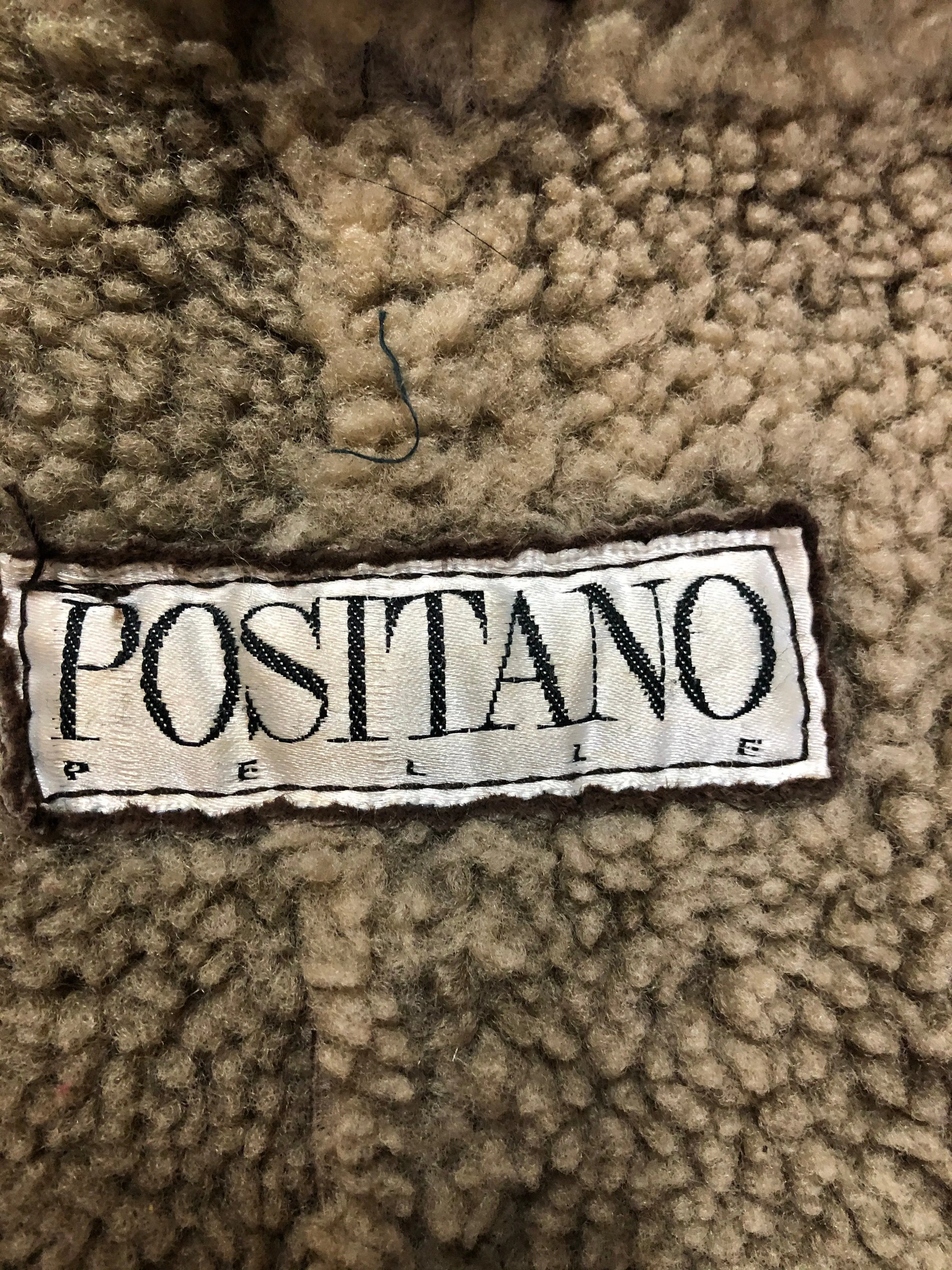 Vintage Positano Pelle Brown Shearling Coat