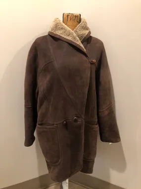Vintage Positano Pelle Brown Shearling Coat