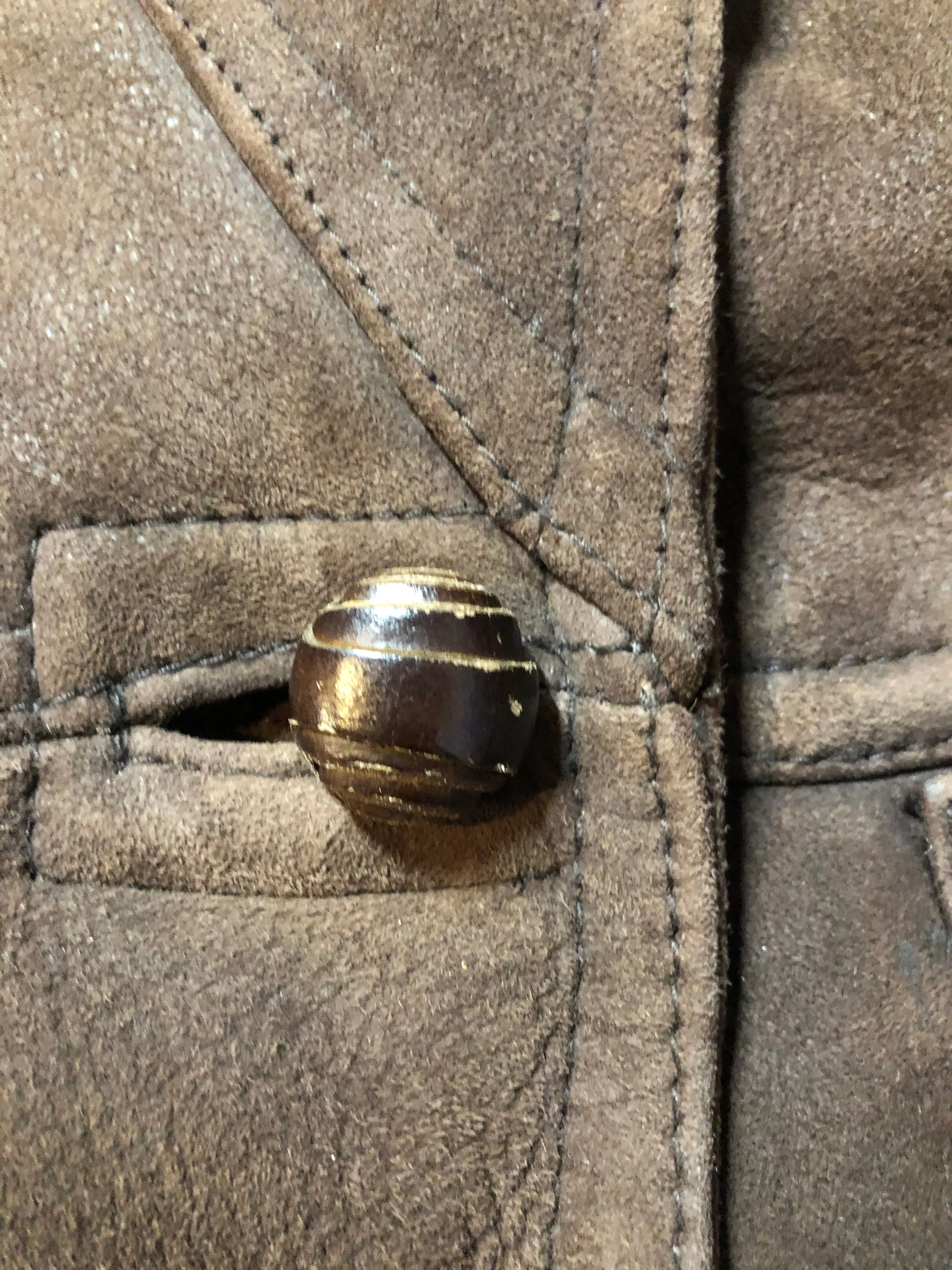 Vintage Positano Pelle Brown Shearling Coat