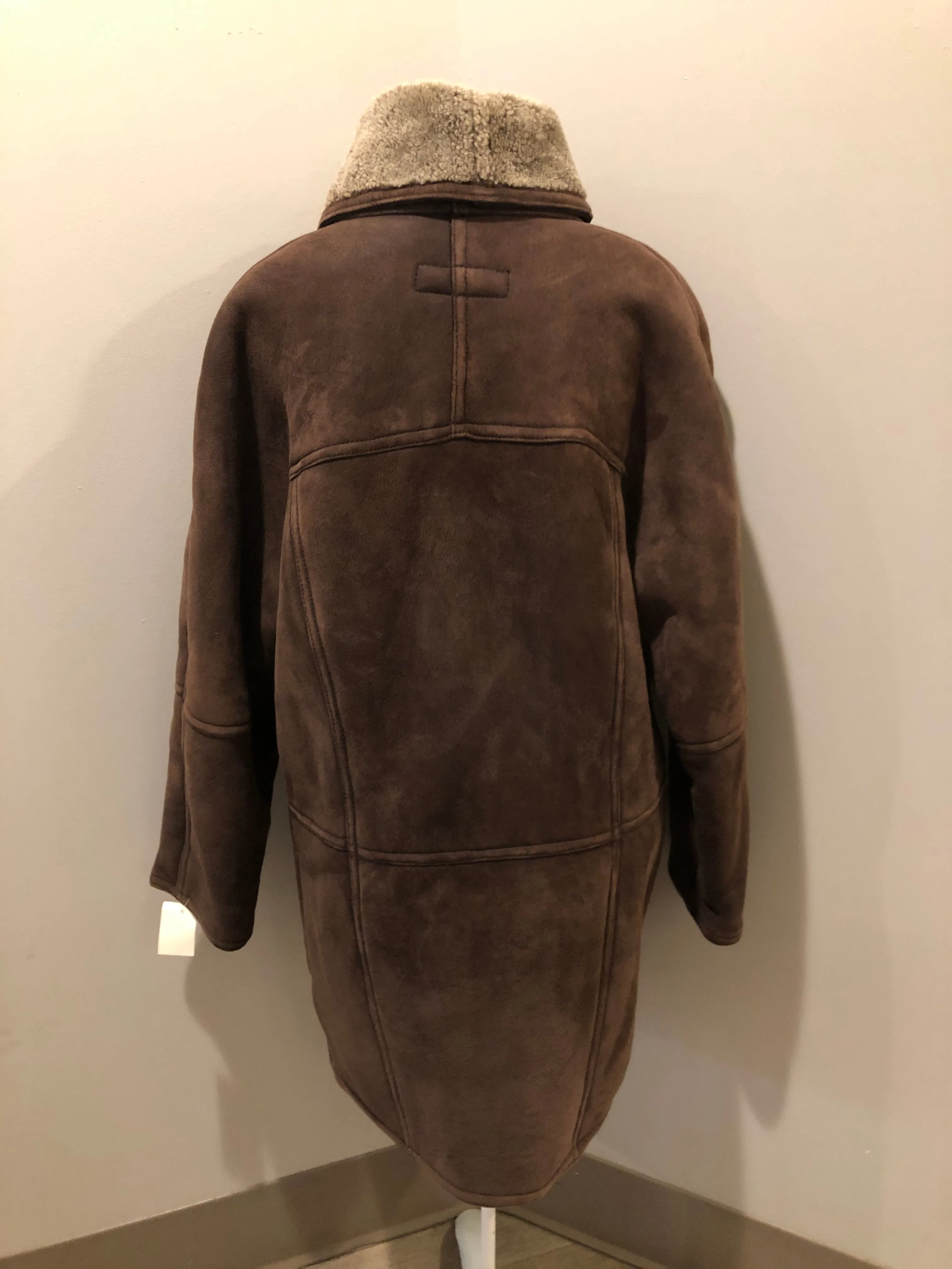 Vintage Positano Pelle Brown Shearling Coat
