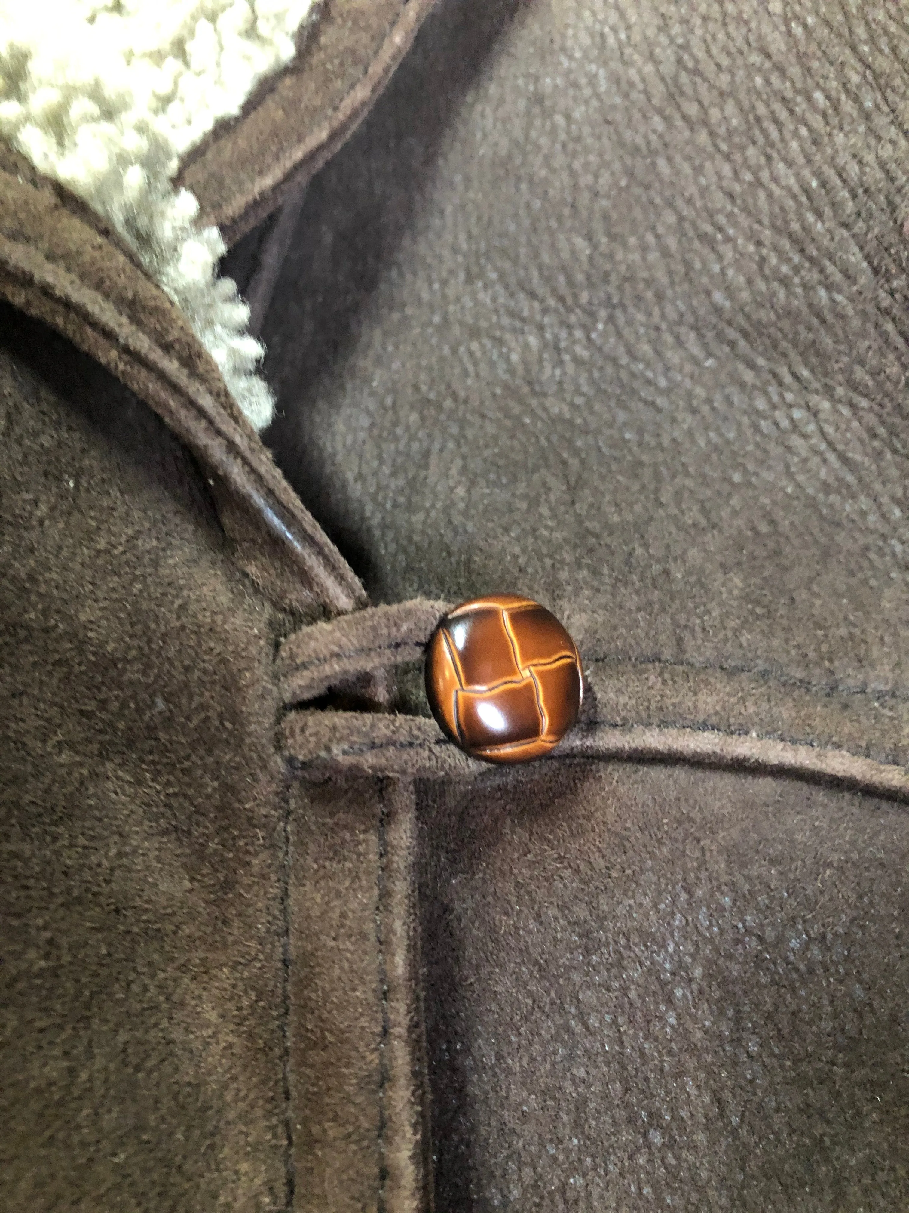 Vintage Positano Pelle Brown Shearling Coat