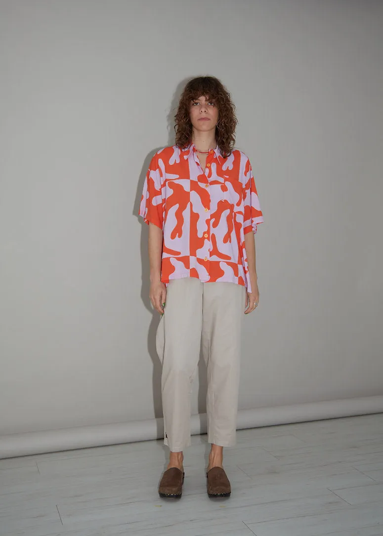 viscose shirt - coral