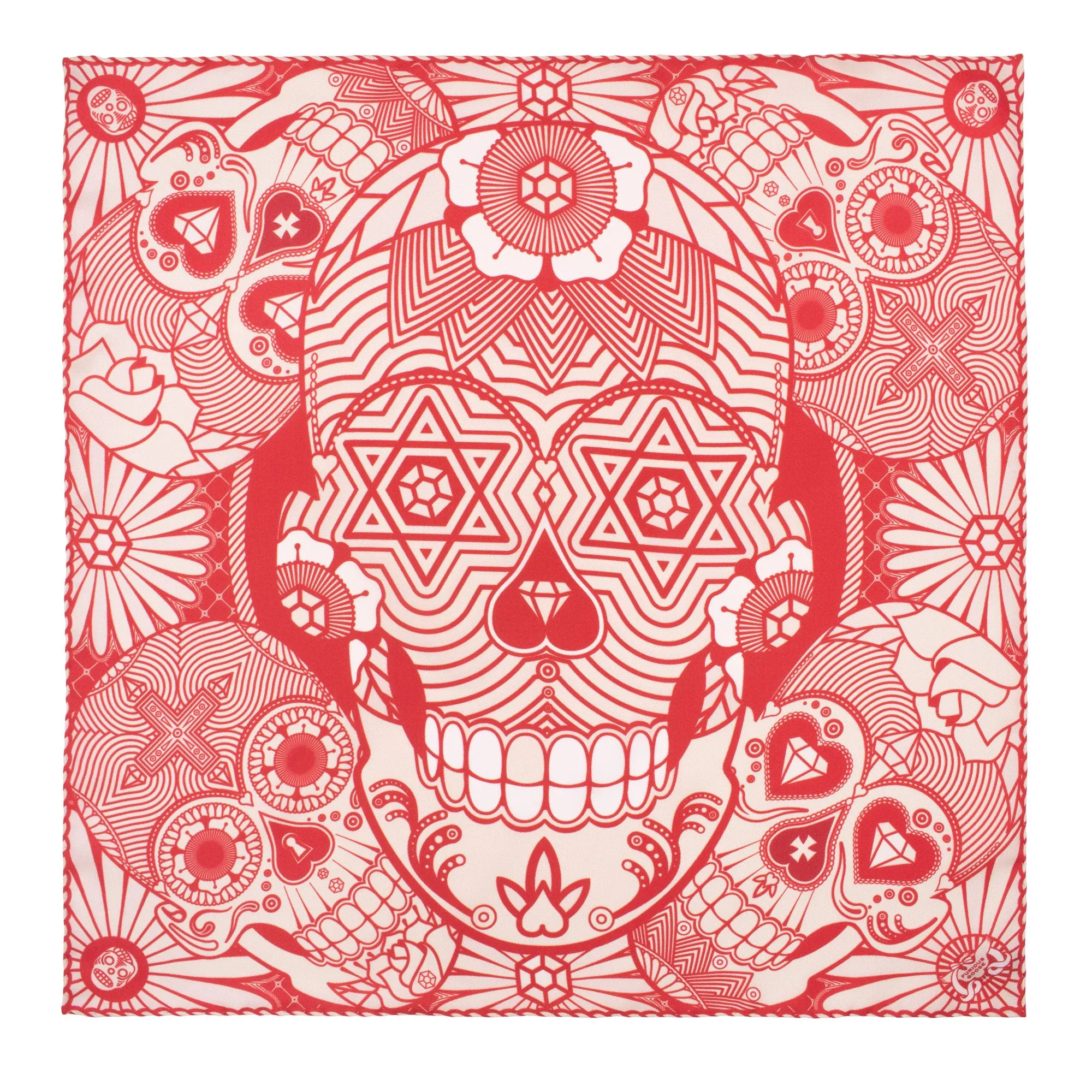 We’re all Going to Die – Silk Pocket Square Breton Red