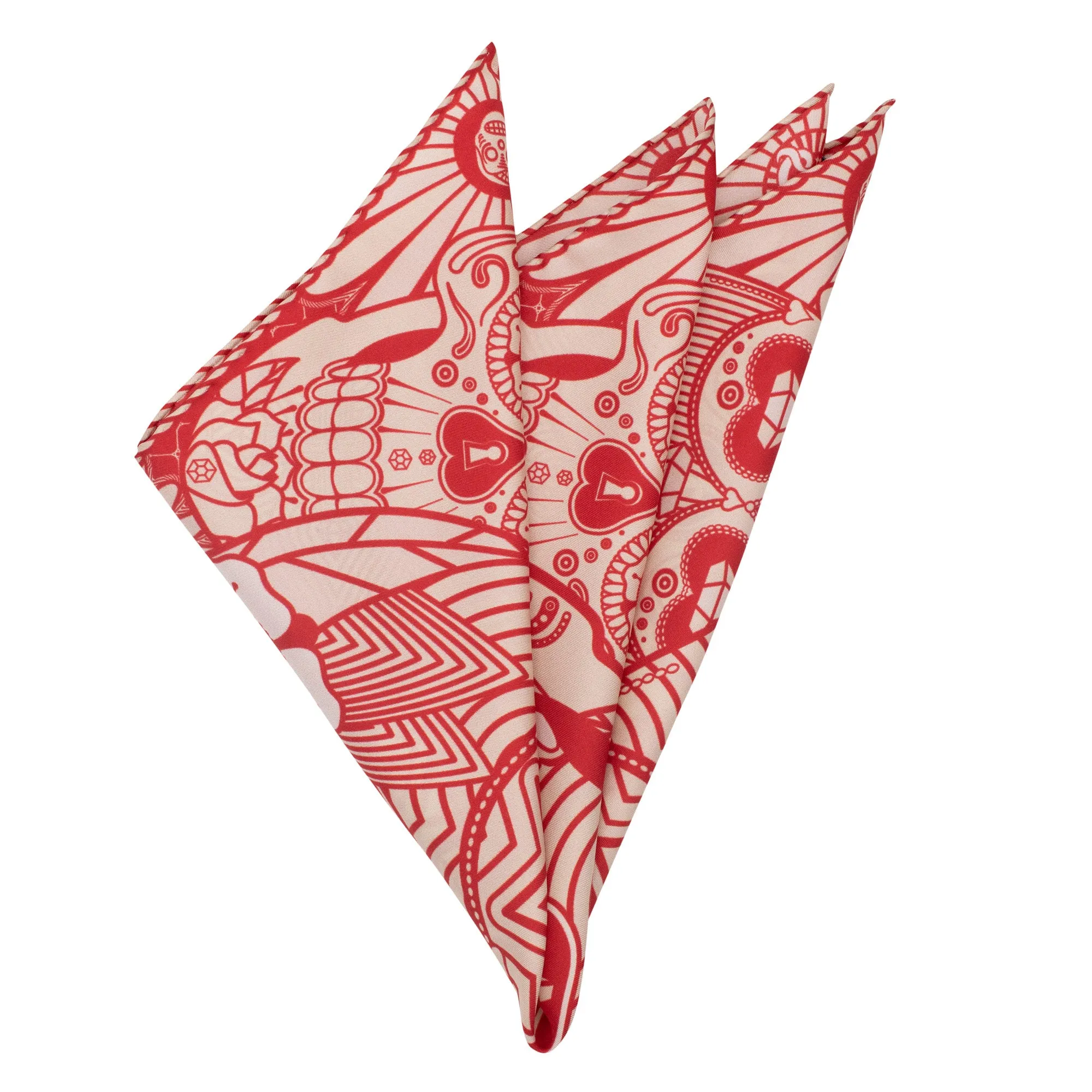 We’re all Going to Die – Silk Pocket Square Breton Red