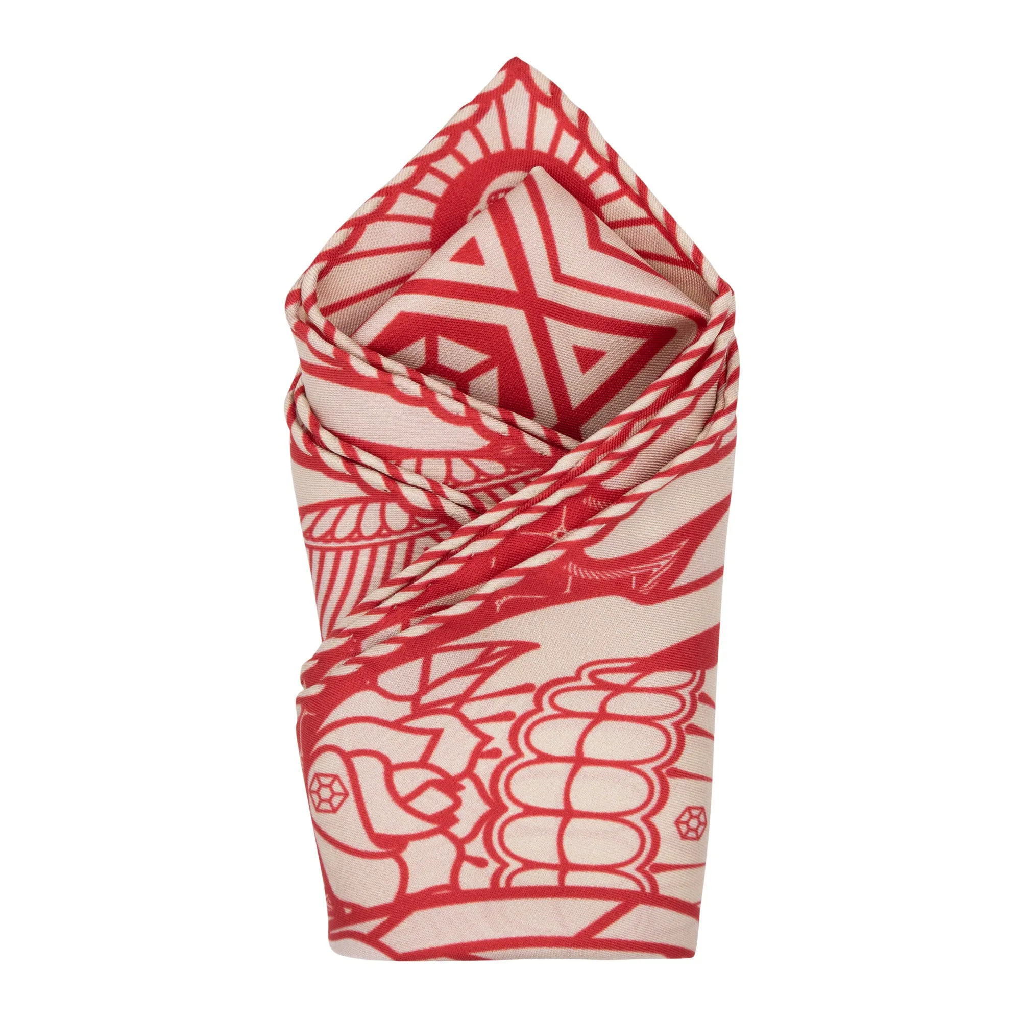 We’re all Going to Die – Silk Pocket Square Breton Red