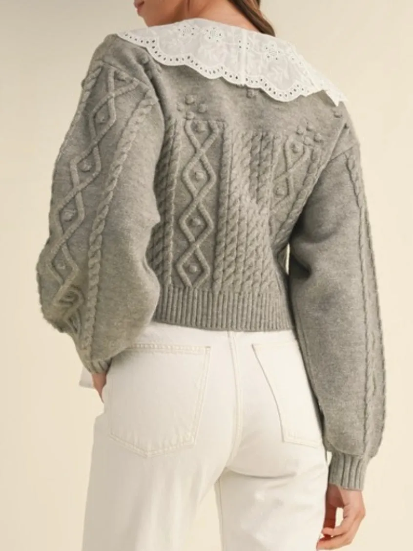 White big neck, solid colors knitted sweater