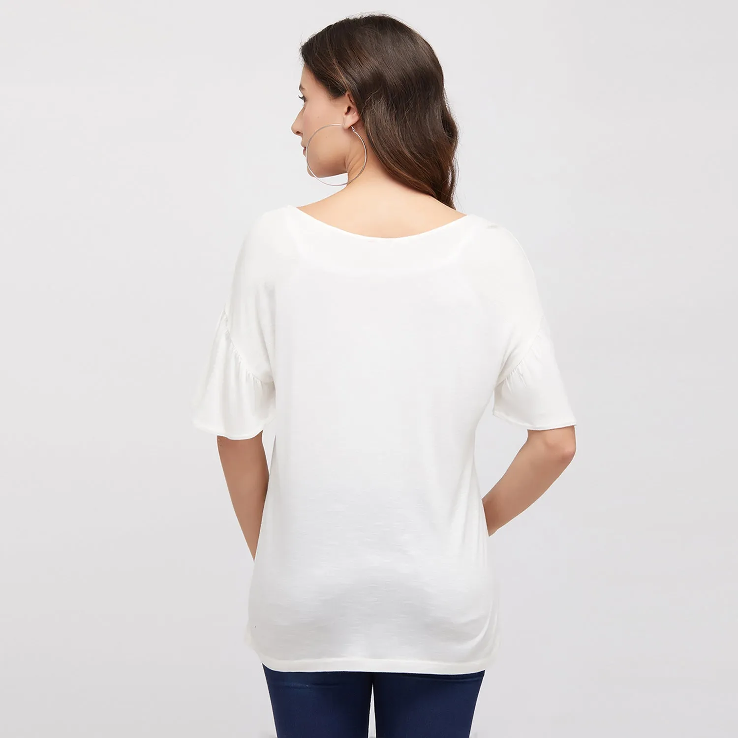 White Embroidered Top