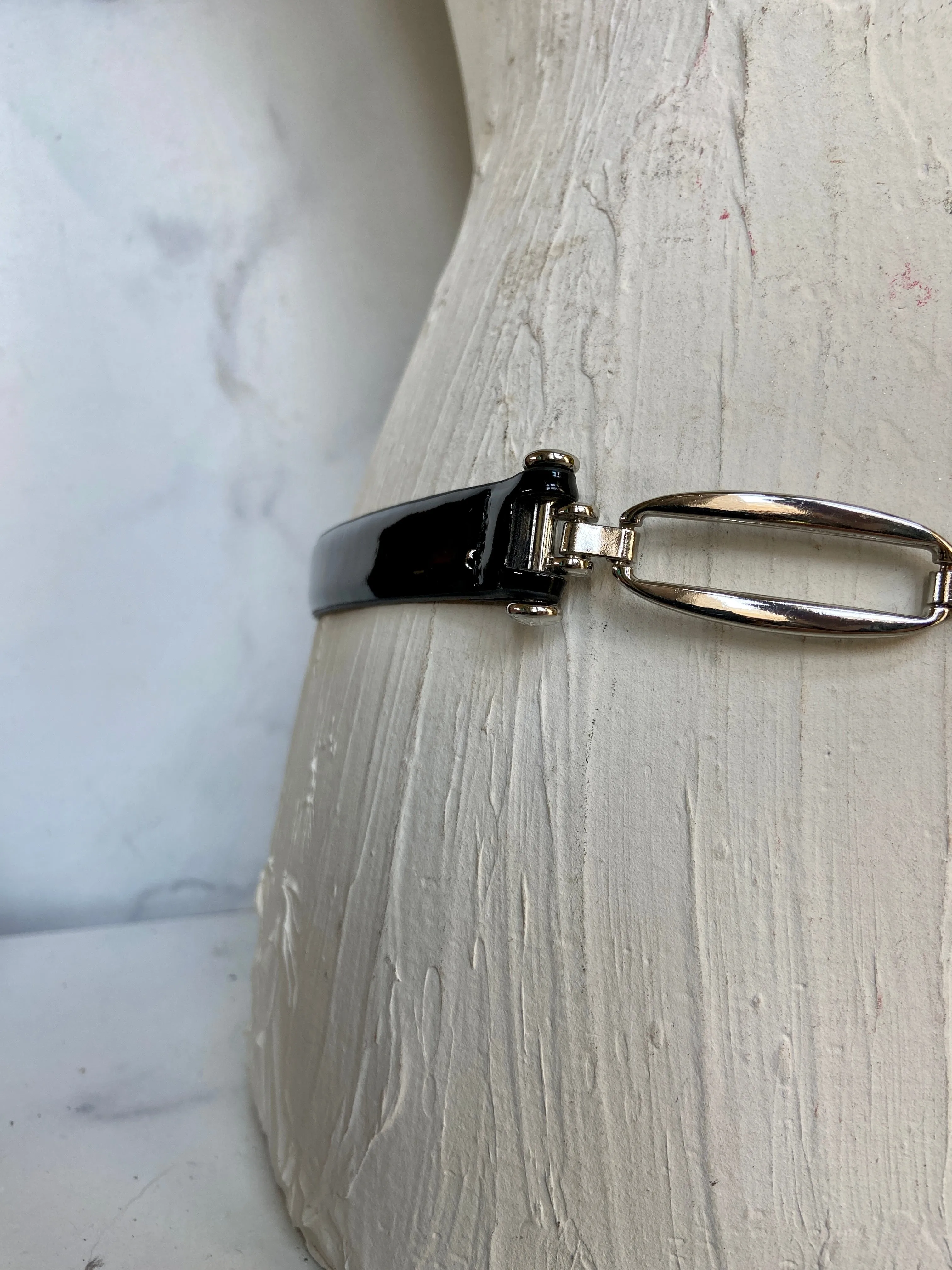 White House Black Market Adjustable black/silver belt