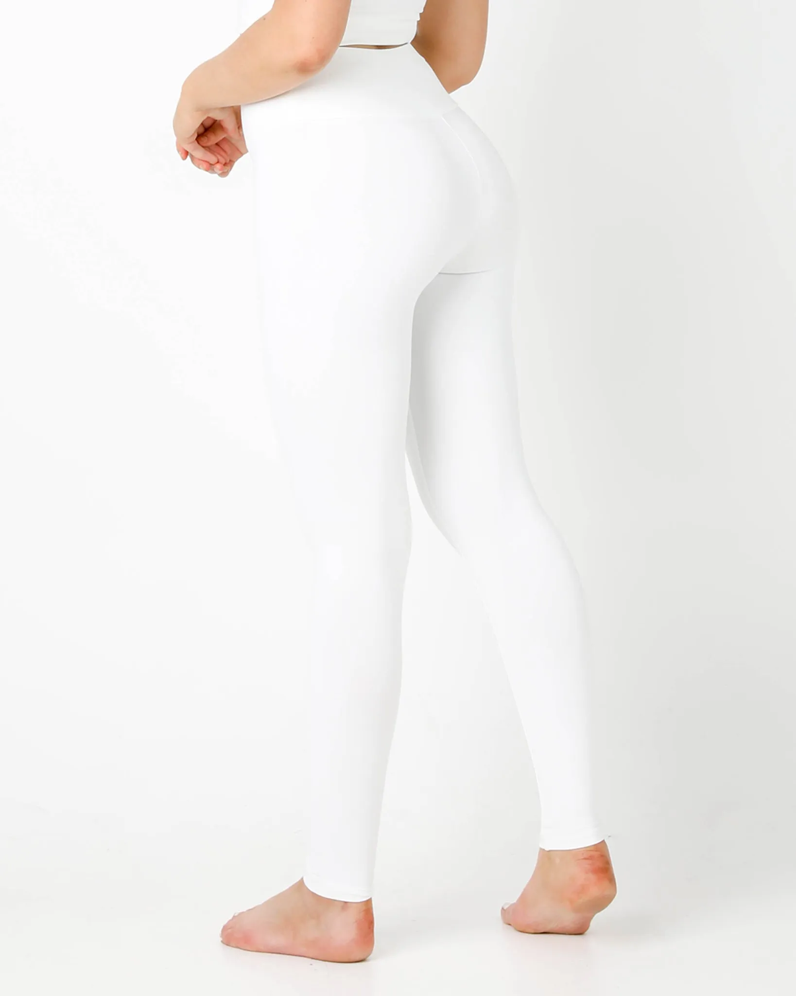 White Plush High Waisted Leggings
