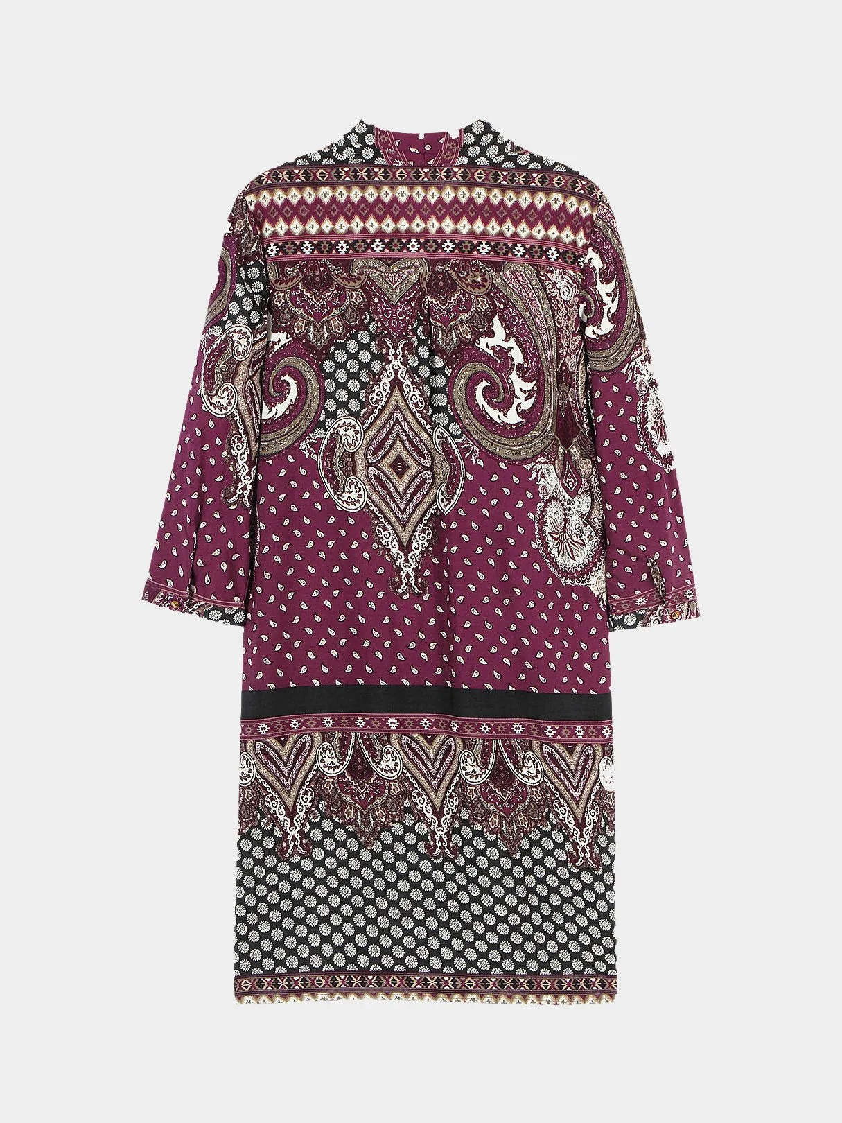 Wholesale Floral Print 3/4 Length Sleeve Shirt Dresses