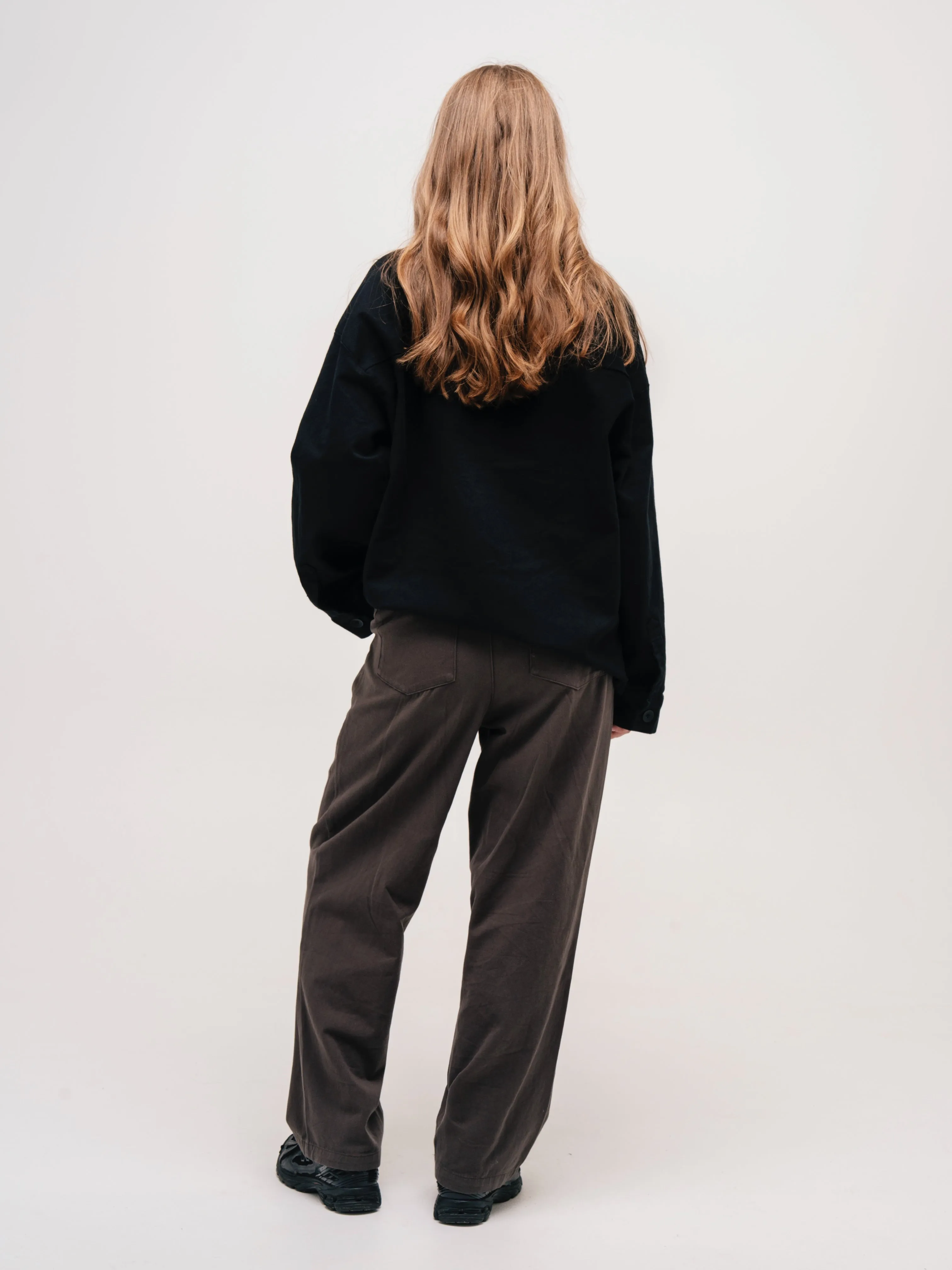 WIDE LEG TROUSERS DARK GREY
