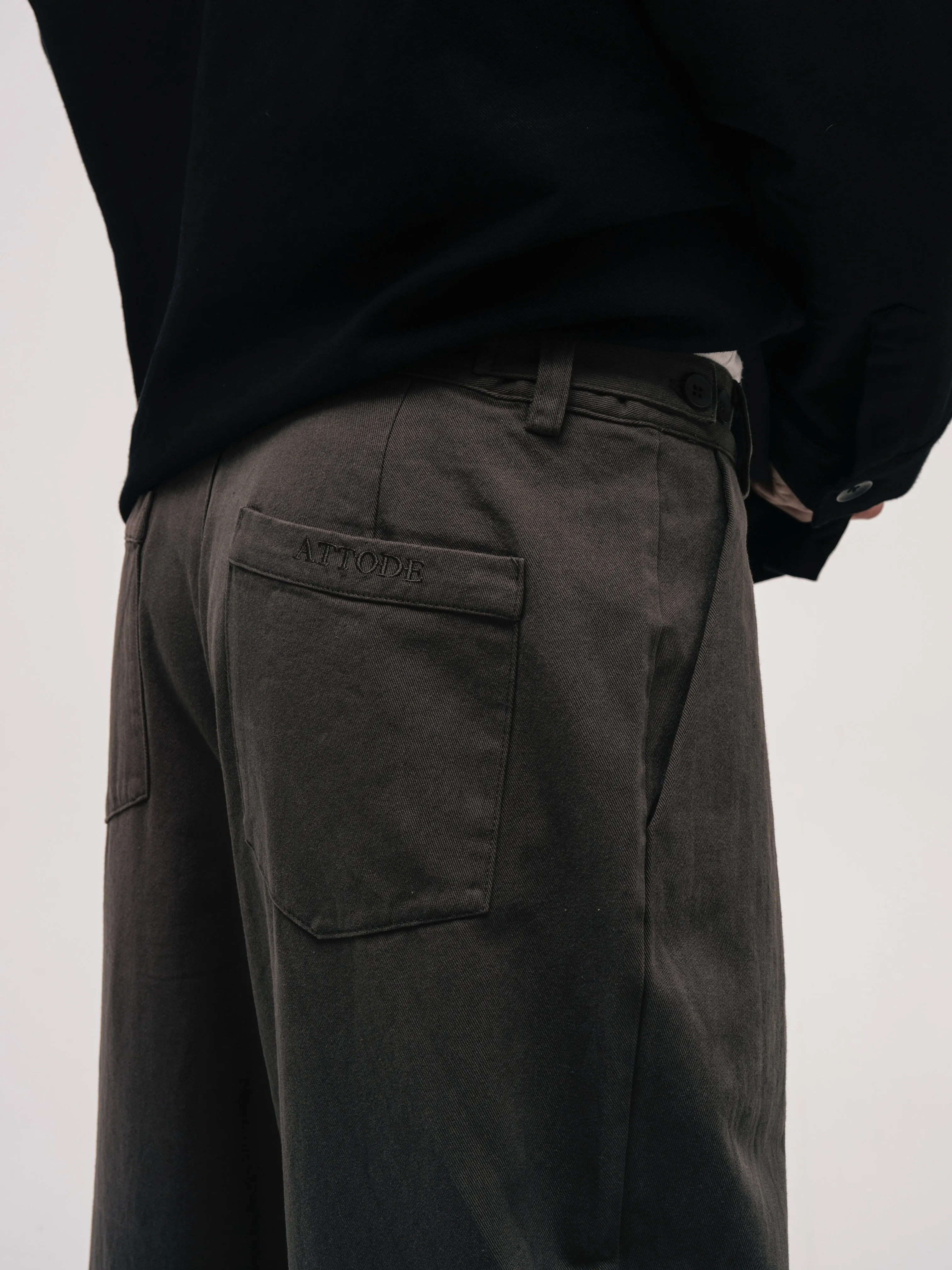 WIDE LEG TROUSERS DARK GREY