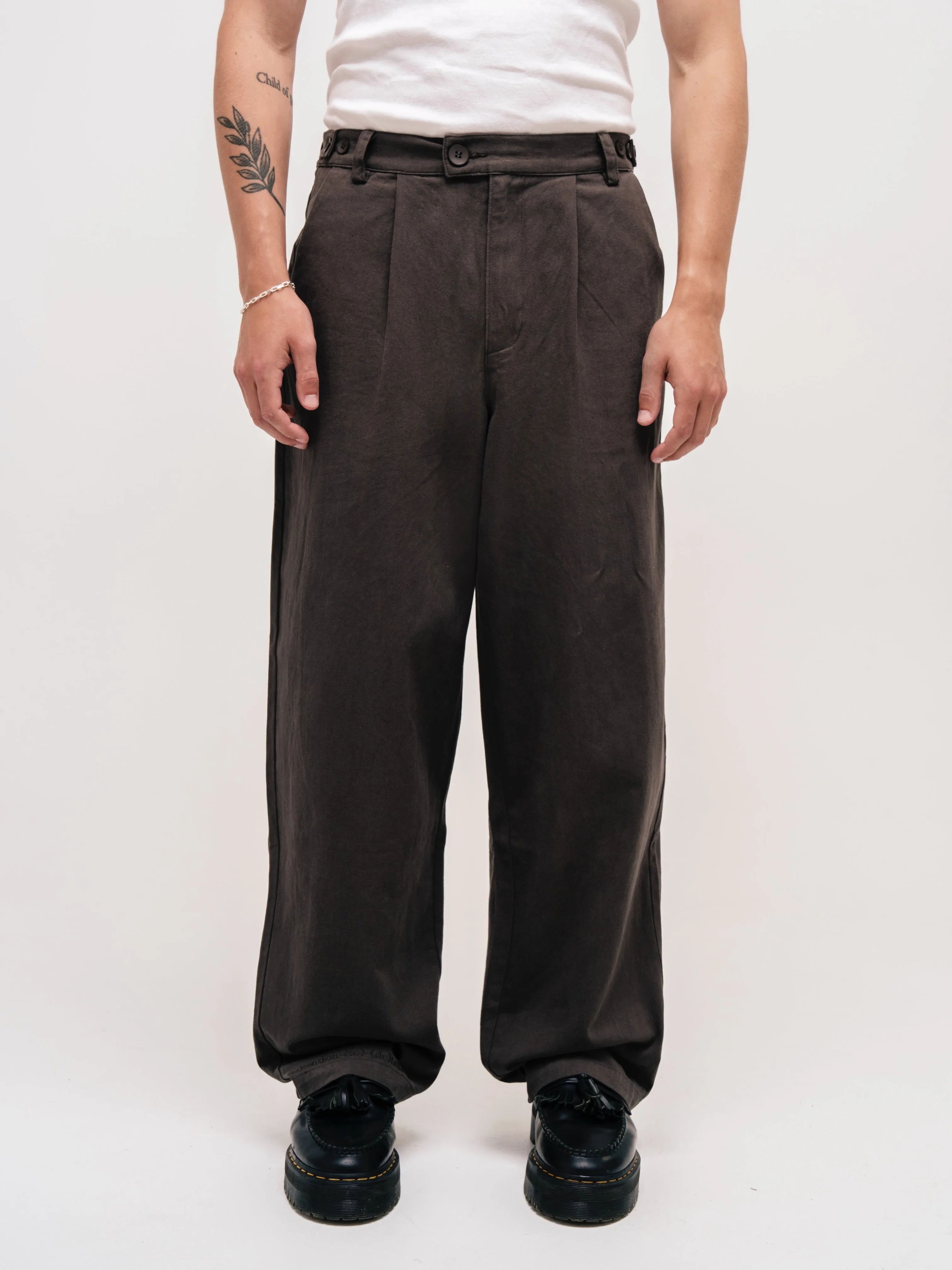 WIDE LEG TROUSERS DARK GREY