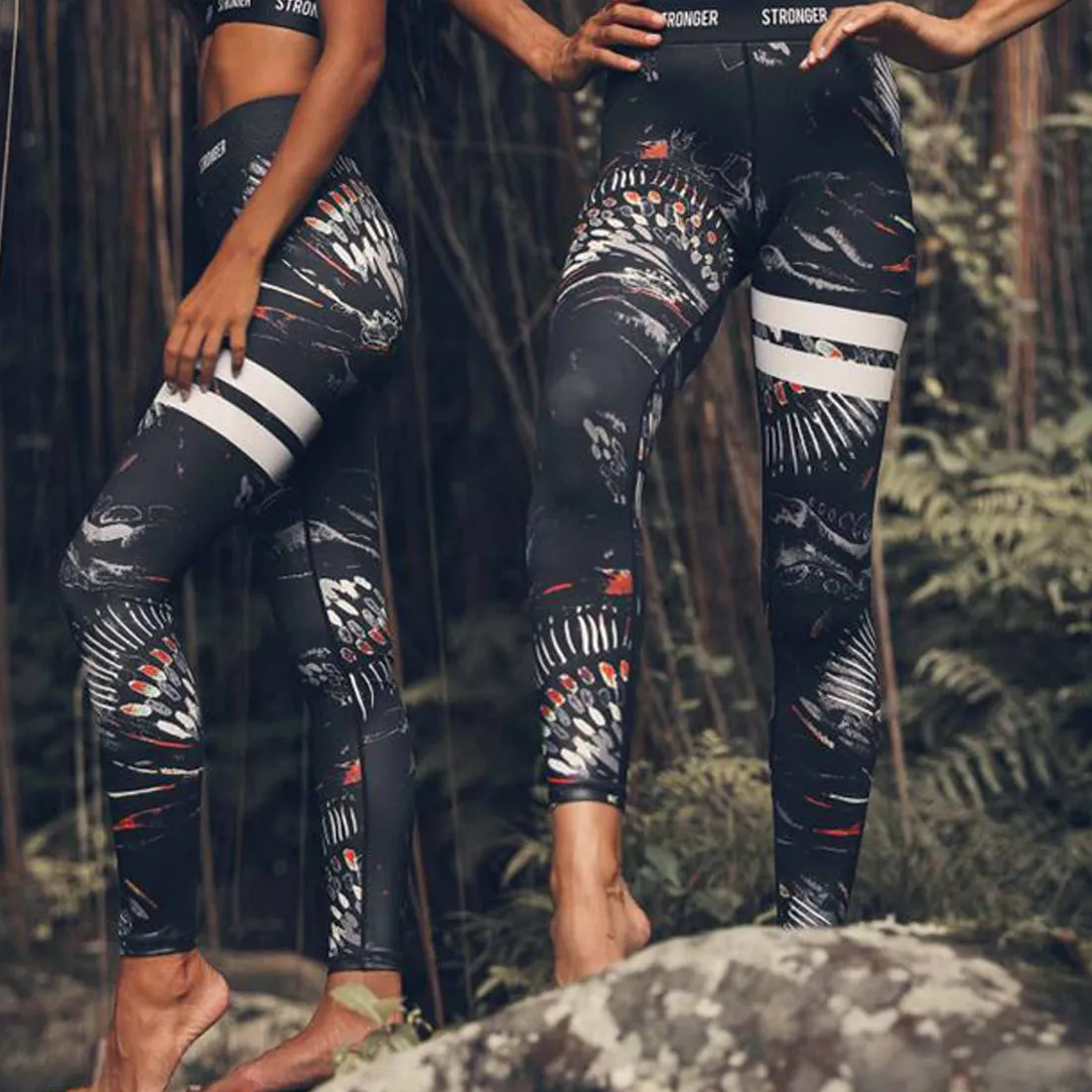 Wjczt New Tribal totem Printed Women Leggings For Fitness High Waist Printed Long Pants Women Hip Push UP Tights Women Gym Clothing
