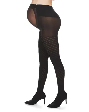 Women's Spiral Patterned Cotton Blend Maternity Tights