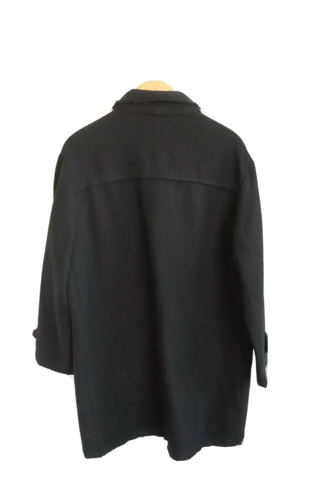 WOOL BLACK DUFFLE COAT