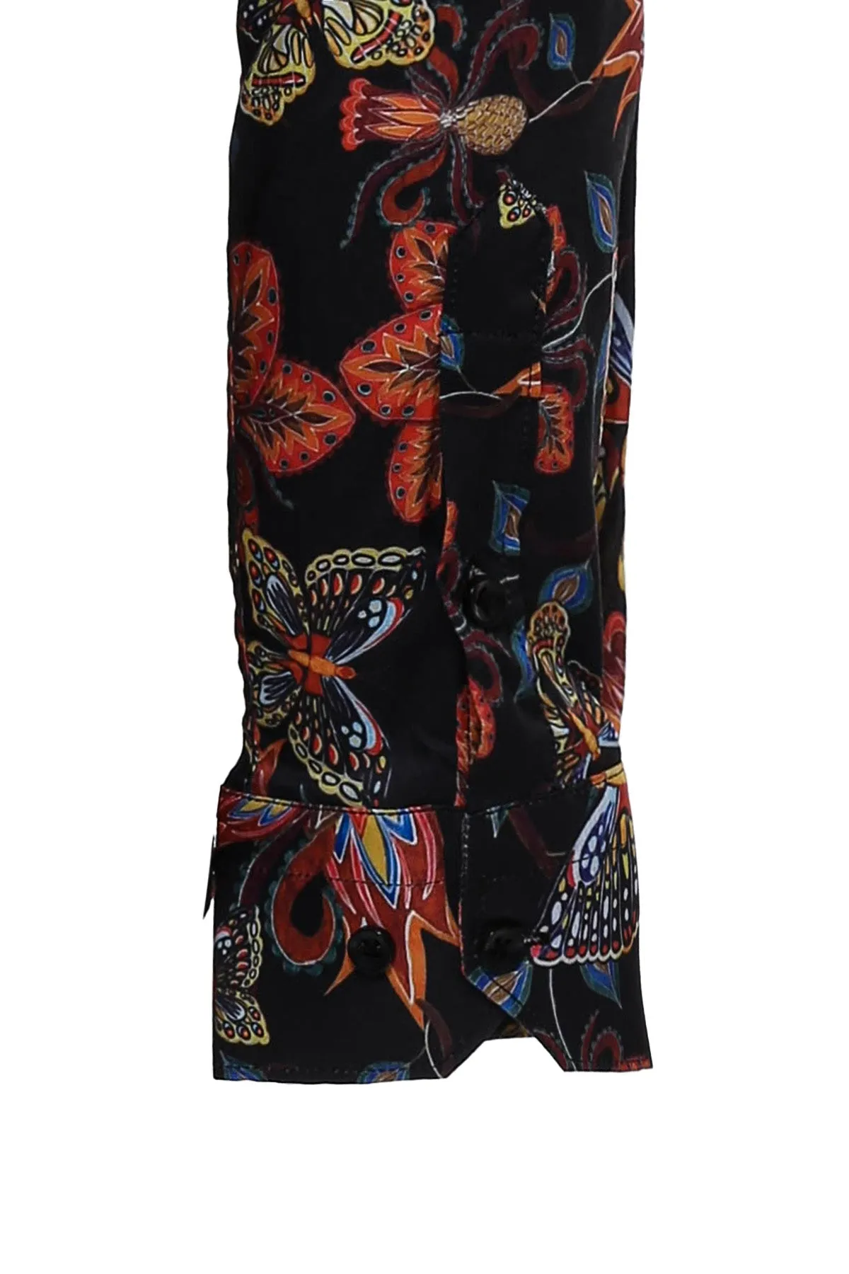 WSS Tiger Patterned Slim Fit Long Sleeves Black Men Shirt  - Singen