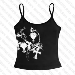Y2k Tank Tops Sexy Women Summer Camis Punk Y2K Harajuku Sleeveless skull Printed Tights Vest Femme Streetwear Graphic EMO Girls